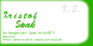 kristof spak business card